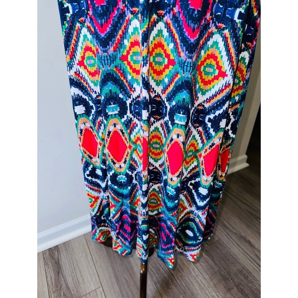 FP3 Ella Moss Anthropologie Maxi Dress Aztec Print Crochet Back Size XS Women's - Picture 7 of 9